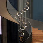 Staircase Lighting Chandelier LED Ring Cluster Rotating Ceiling Light