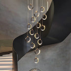 Staircase Lighting Chandelier LED Ring Cluster Rotating Ceiling Light
