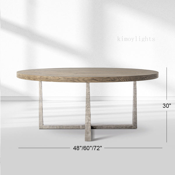 T-Brace Round Dining Table