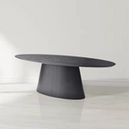 Tavamo Oval Black Oak Dining Table