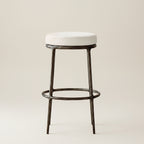 Thadeus Backless Fabric Swivel Bar and Counter Stool Living Room