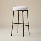 Thadeus Backless Fabric Swivel Bar and Counter Stool Living Room