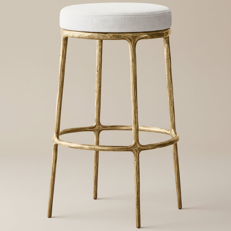 Thadeus Backless Fabric Swivel Bar and Counter Stool Living Room