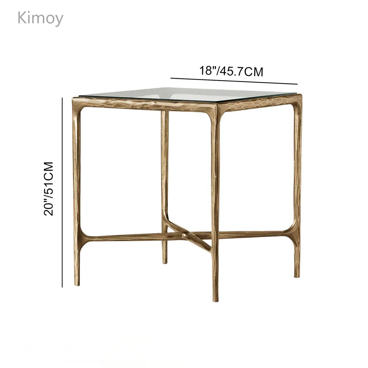 Thaddeus Glass Square Side Table 18" 22"