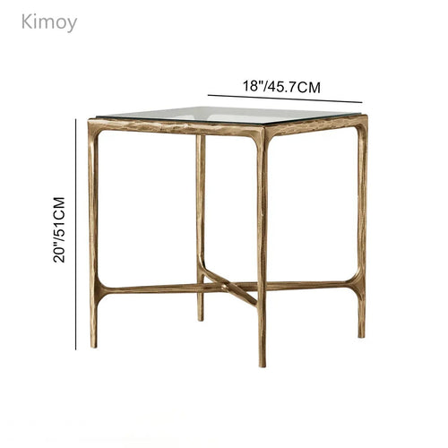 Thaddeus Glass Square Side Table 18" 22"