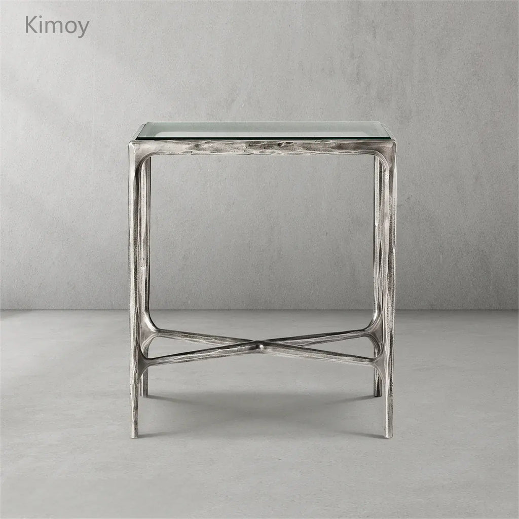Thaddeus Glass Square Side Table 18" 22"