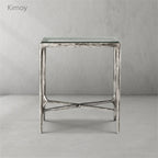 Thaddeus Glass Square Side Table 18" 22"