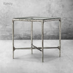Thaddeus Glass Square Side Table 18" 22"