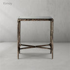 Thaddeus Glass Square Side Table 18" 22"