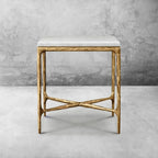 Thaddeus Mabrble Square Side Table 18" 22"