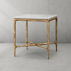 Thaddeus Mabrble Square Side Table 18" 22"
