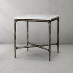 Thaddeus Mabrble Square Side Table 18" 22"