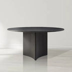 Trident Sculptural Round Solid Wood Dining Table