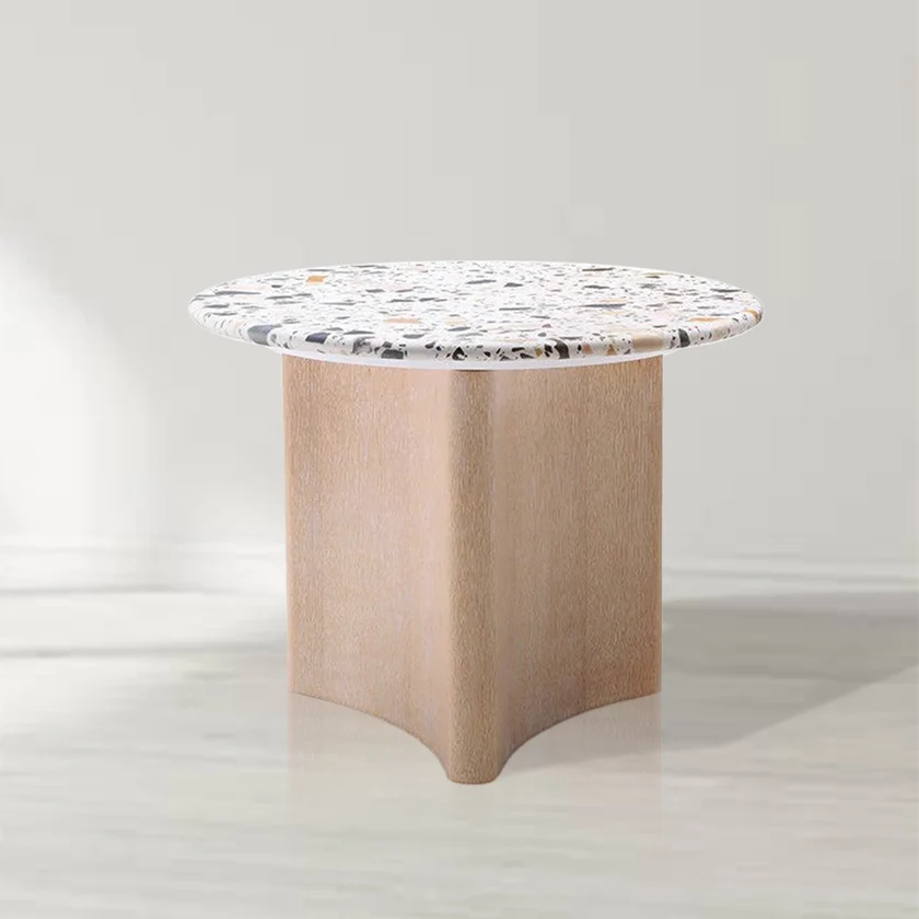 Trident Terrazzo Top Wood Accent Table
