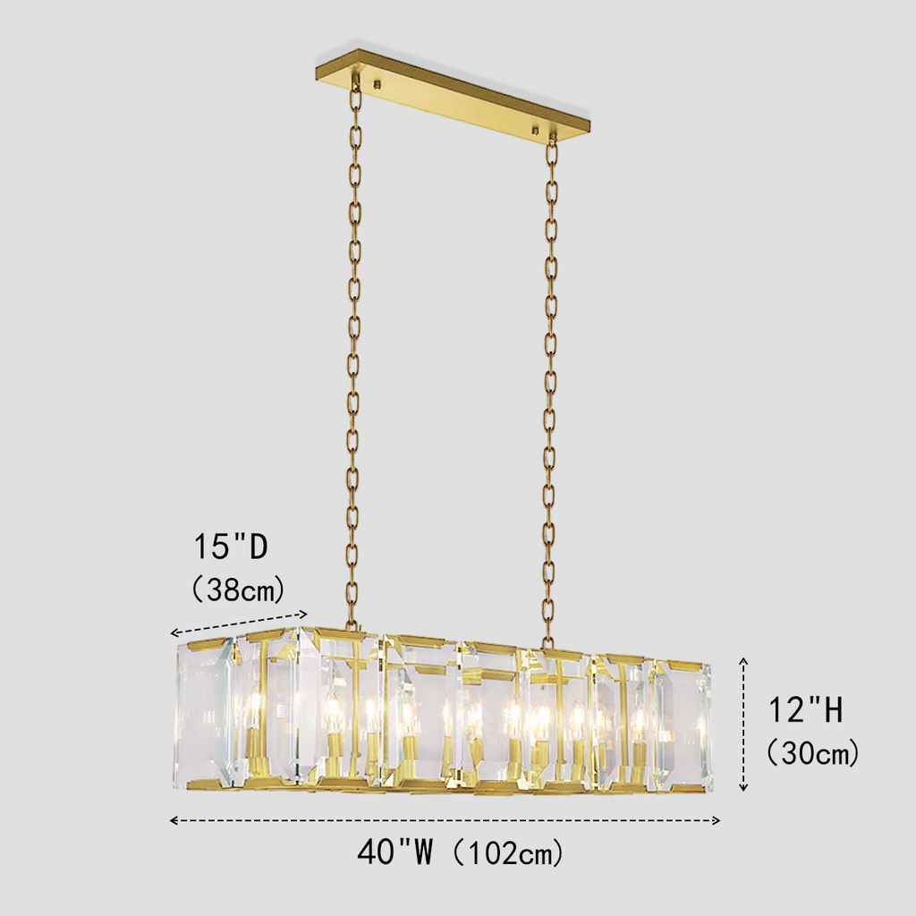 Kiko Crystal Rectangular Chandelier