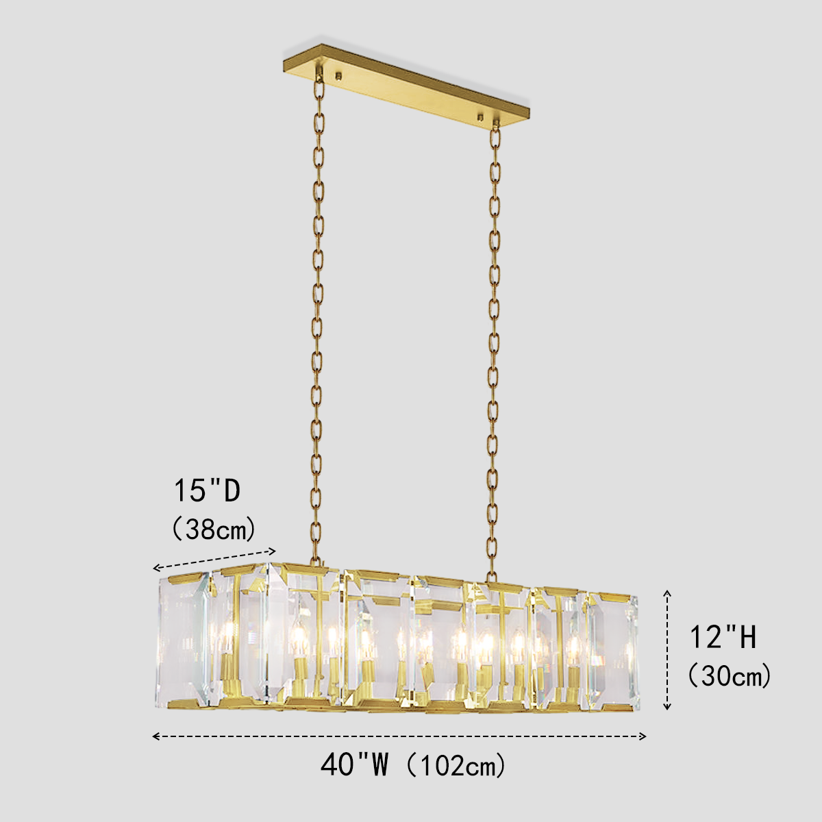 Kiko Crystal Rectangular Chandelier