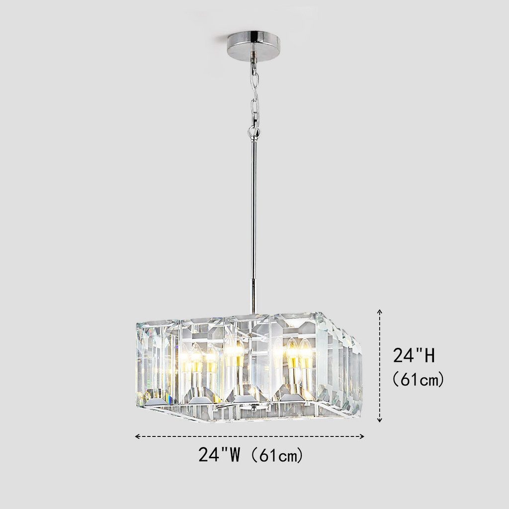 Kiko Crystal Square Chandelier 24"