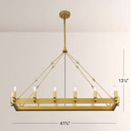 Cereak Vintage Filament Rectangular Chandelier
