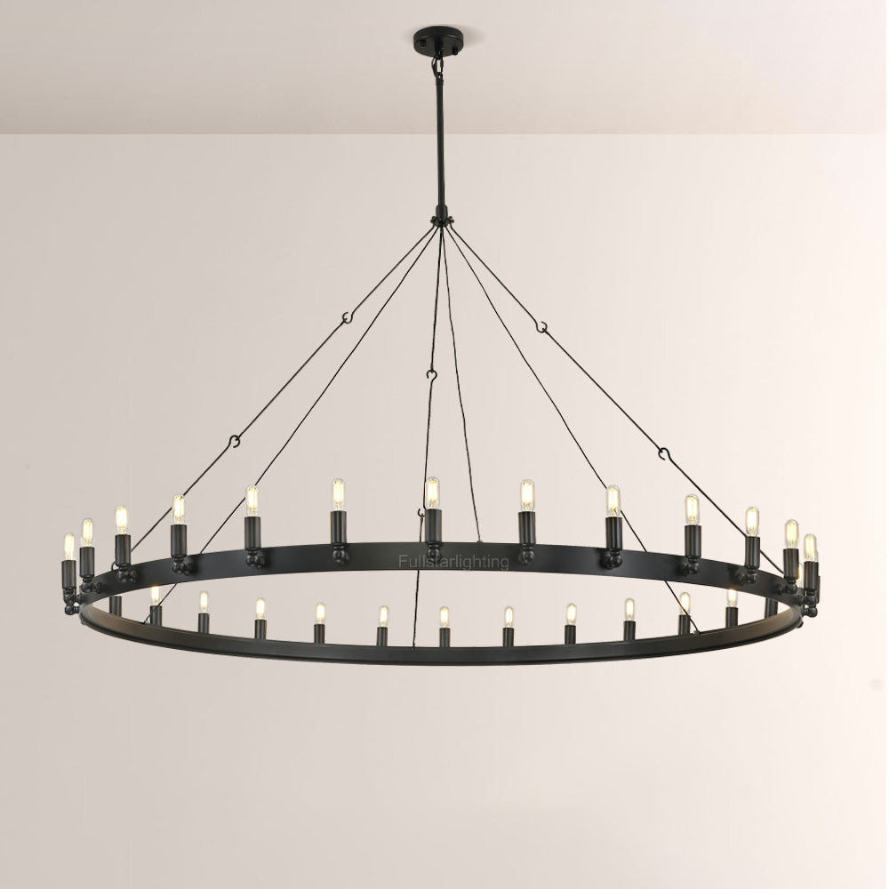 Cereak Vintage Filament Round Chandelier