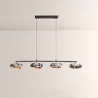 Vitrella 4-Head Linear Marble Disc Chandelier