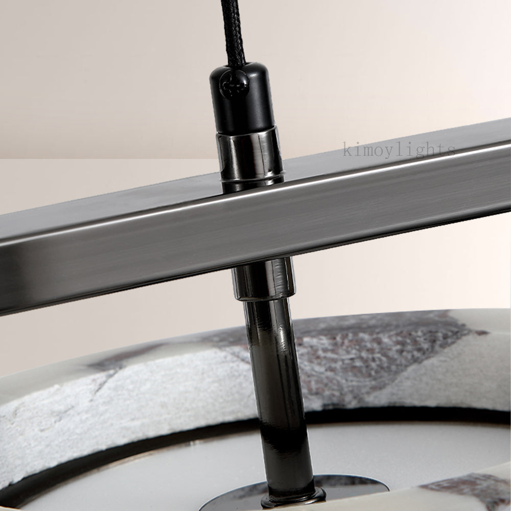 Vitrella 4-Head Linear Marble Disc Chandelier