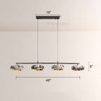 Vitrella 4-Head Linear Marble Disc Chandelier