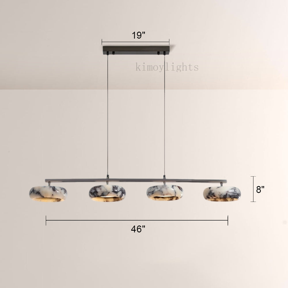 Vitrella 4-Head Linear Marble Disc Chandelier