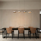 Vitrella 4-Head Linear Marble Disc Chandelier