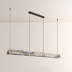 Vitrella Adjustable-Height Linear Marble Chandelier