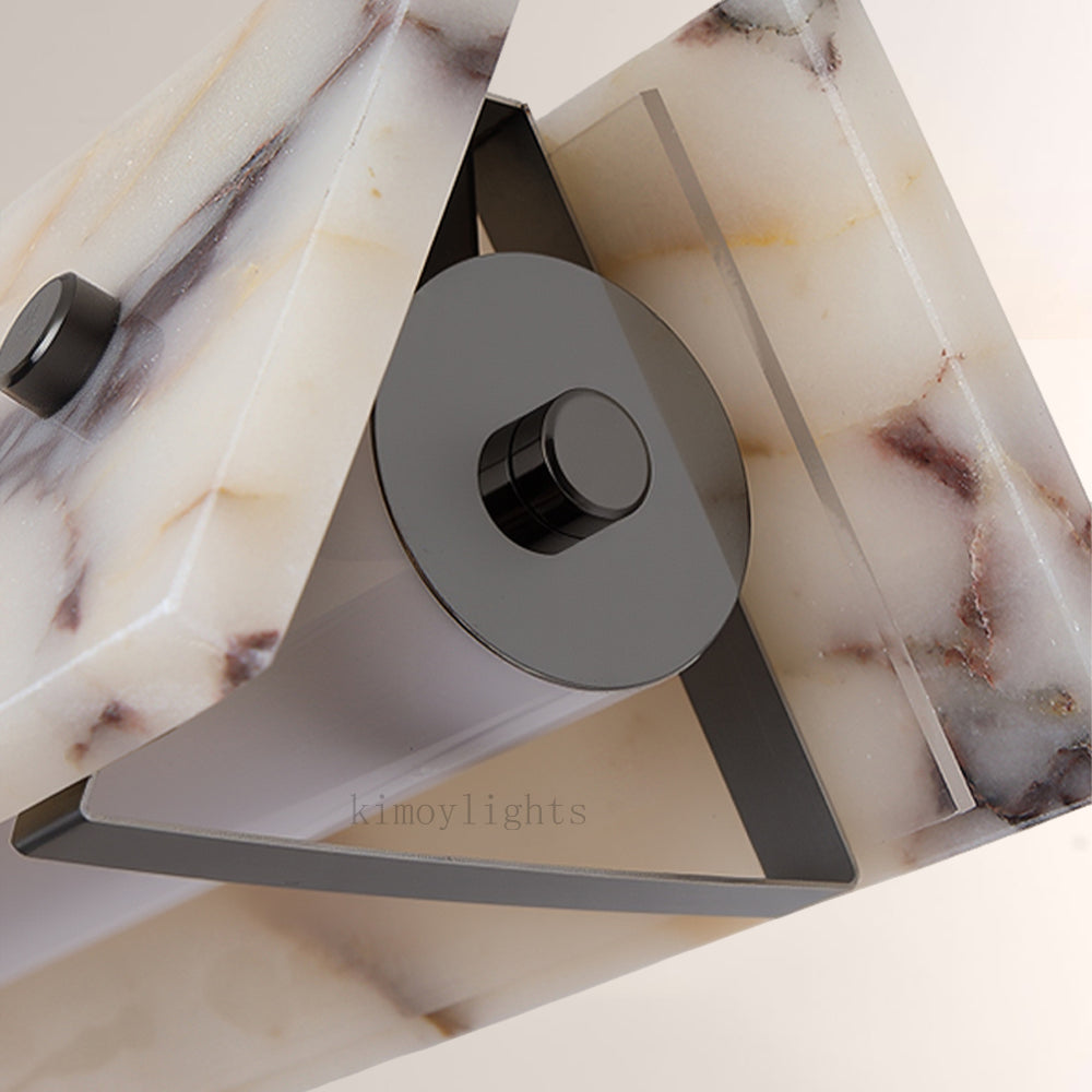 Vitrella Adjustable-Height Linear Marble Chandelier