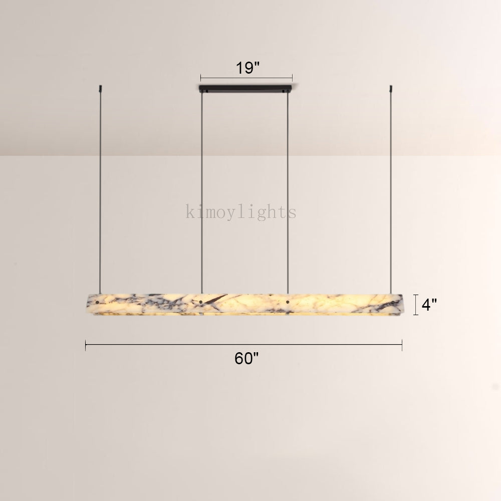 Vitrella Adjustable-Height Linear Marble Chandelier