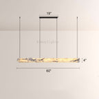 Vitrella Adjustable-Height Linear Marble Chandelier