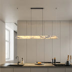 Vitrella Adjustable-Height Linear Marble Chandelier