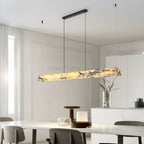 Vitrella Adjustable-Height Linear Marble Chandelier