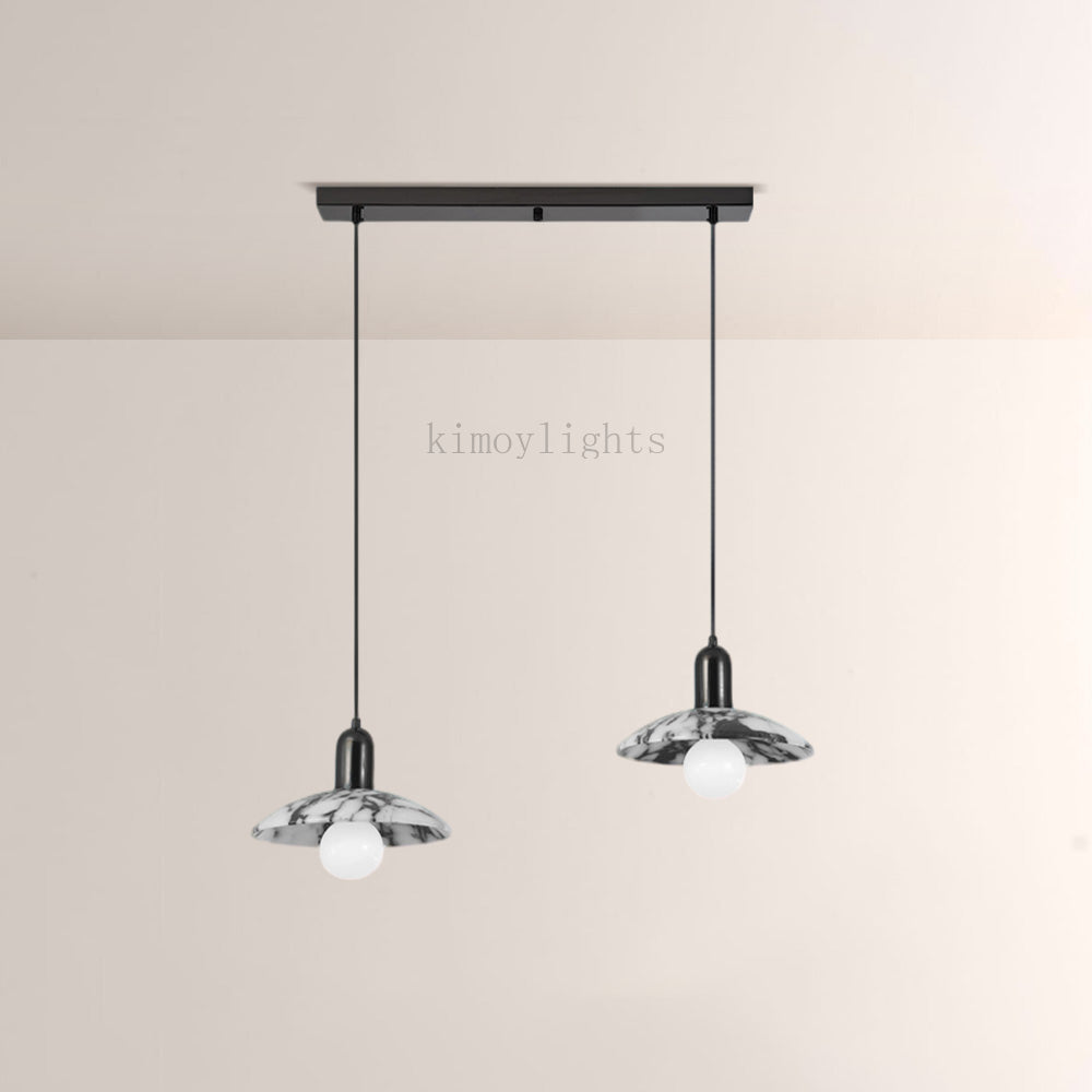 Vitrella Black & White Marble-Effect Pendant(1/2/3-Head)