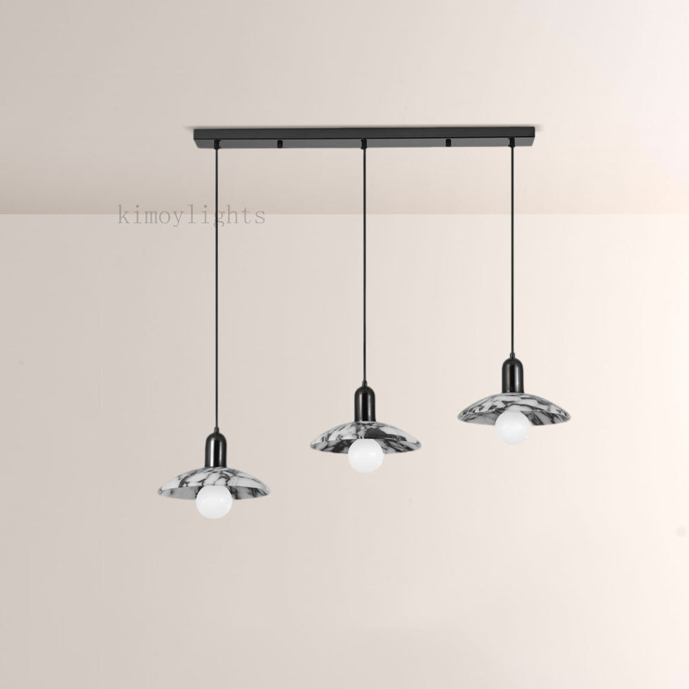 Vitrella Black & White Marble-Effect Pendant(1/2/3-Head)