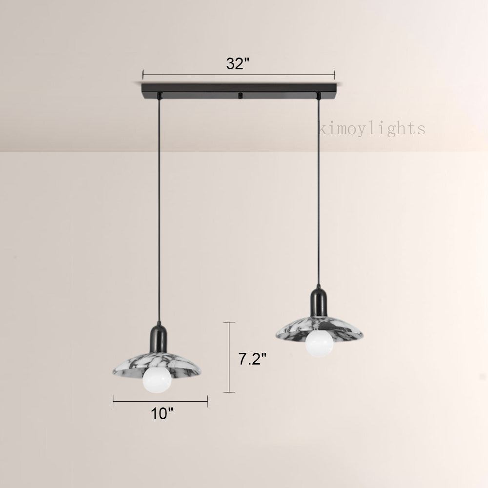 Vitrella Black & White Marble-Effect Pendant(1/2/3-Head)