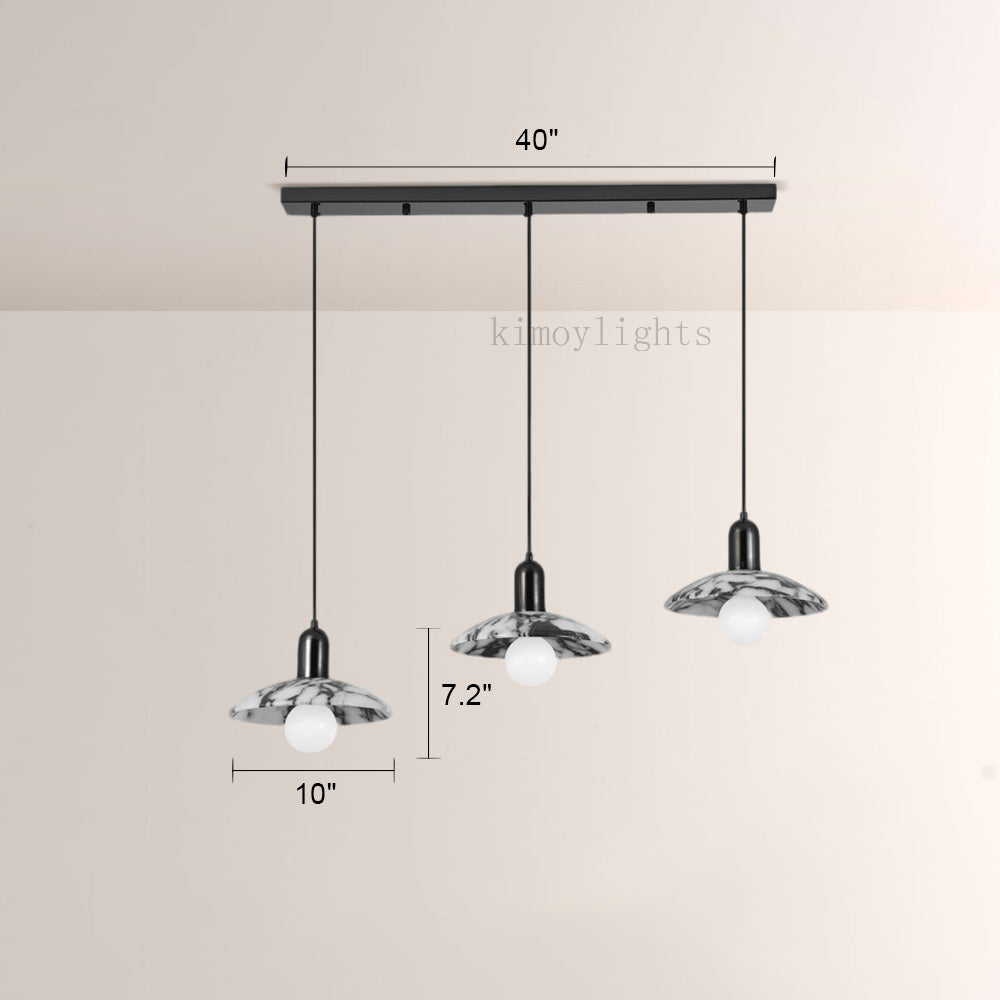 Vitrella Black & White Marble-Effect Pendant(1/2/3-Head)