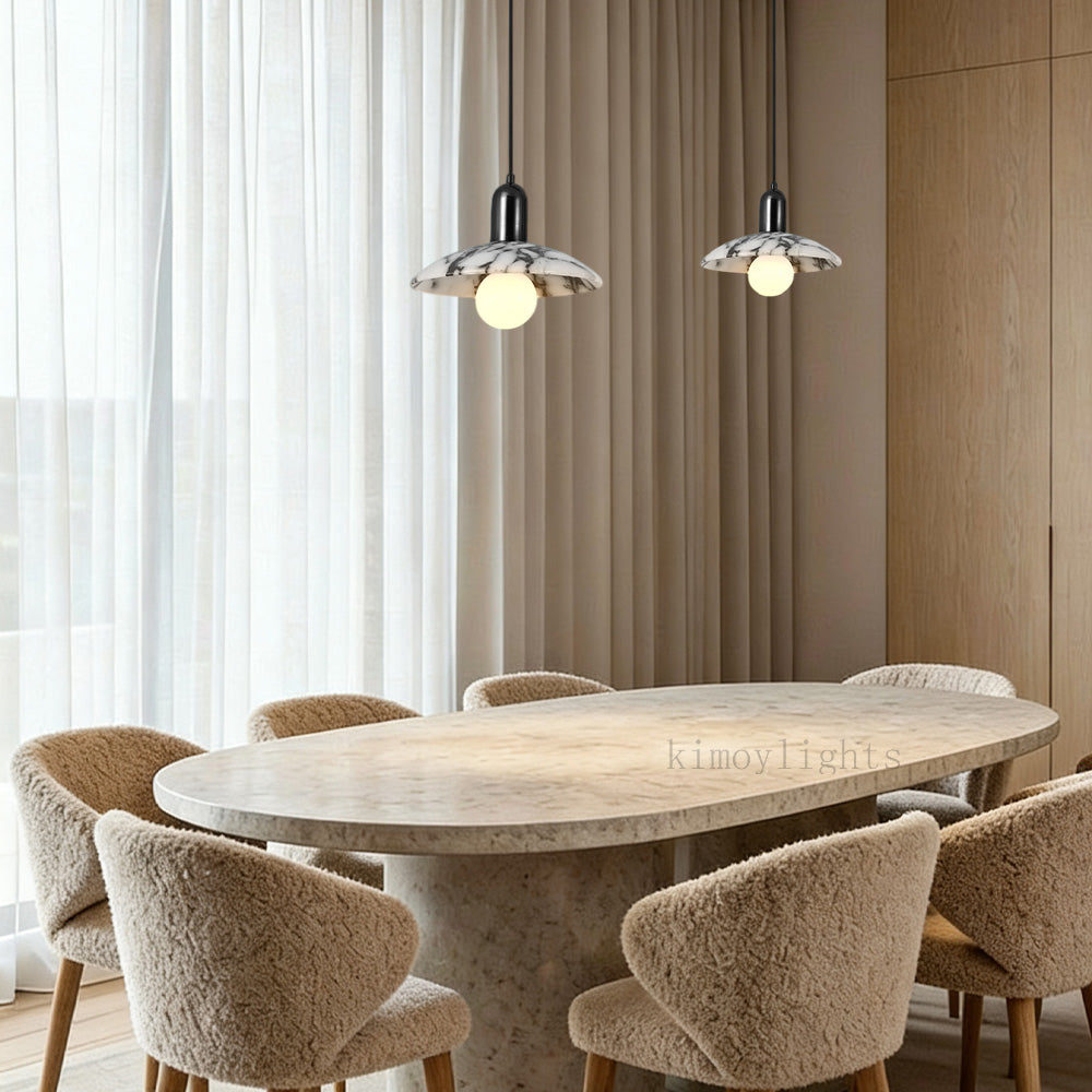 Vitrella Black & White Marble-Effect Pendant(1/2/3-Head)