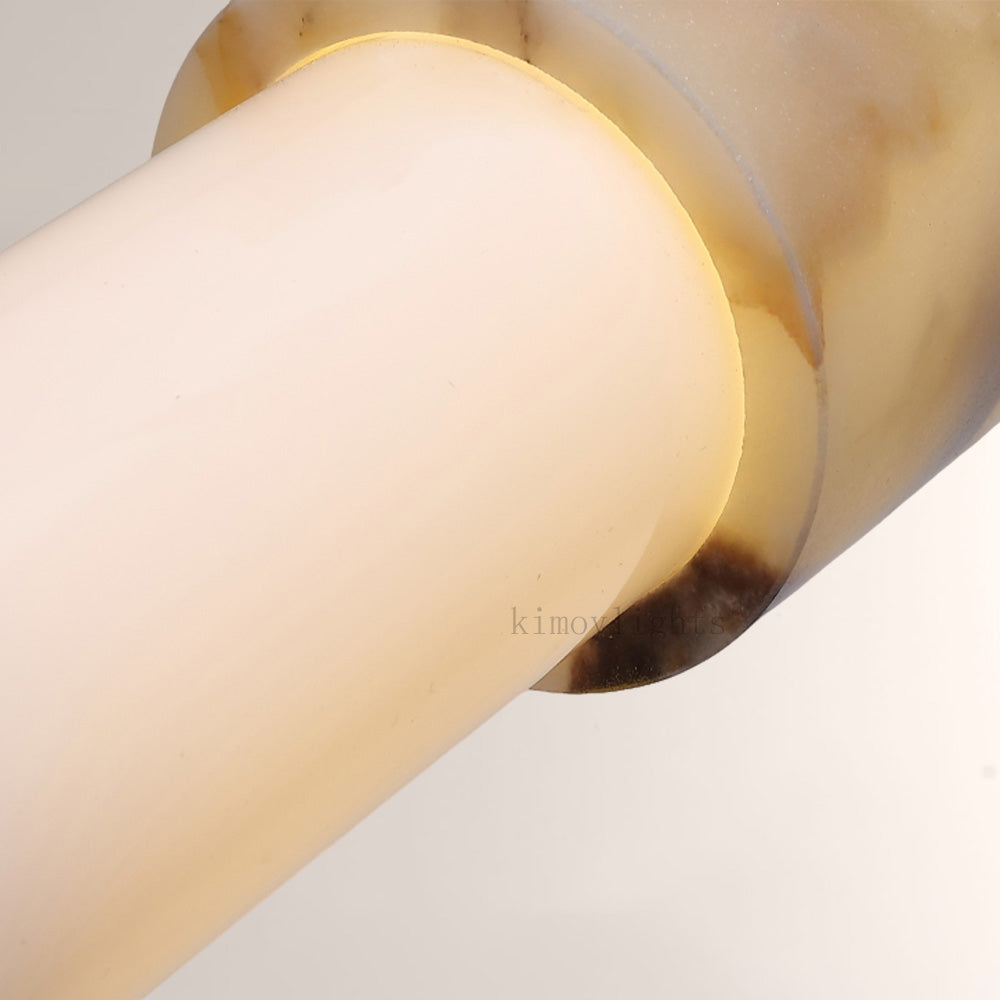 Vitrella Cylindrical Marble-Accent Linear Chandelier