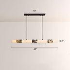Vitrella Cylindrical Marble-Accent Linear Chandelier