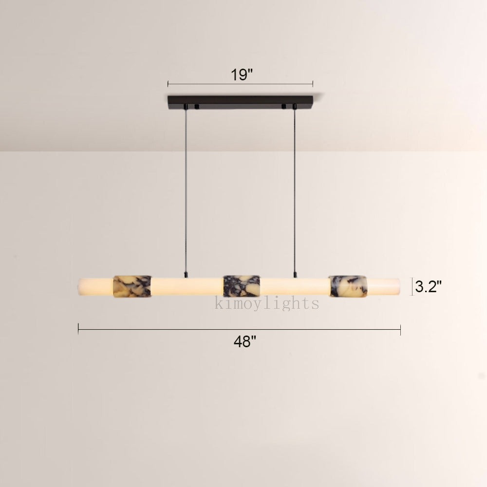 Vitrella Cylindrical Marble-Accent Linear Chandelier