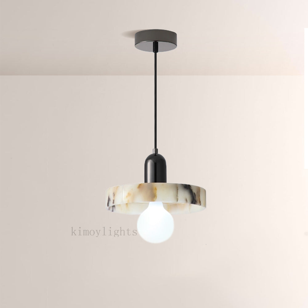 Vitrella Disc-Shade Marble Pendant