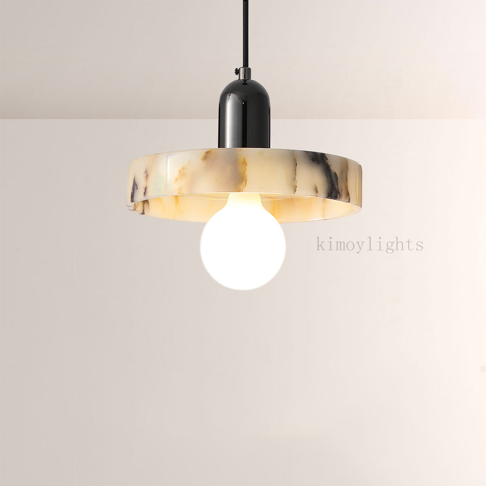 Vitrella Disc-Shade Marble Pendant