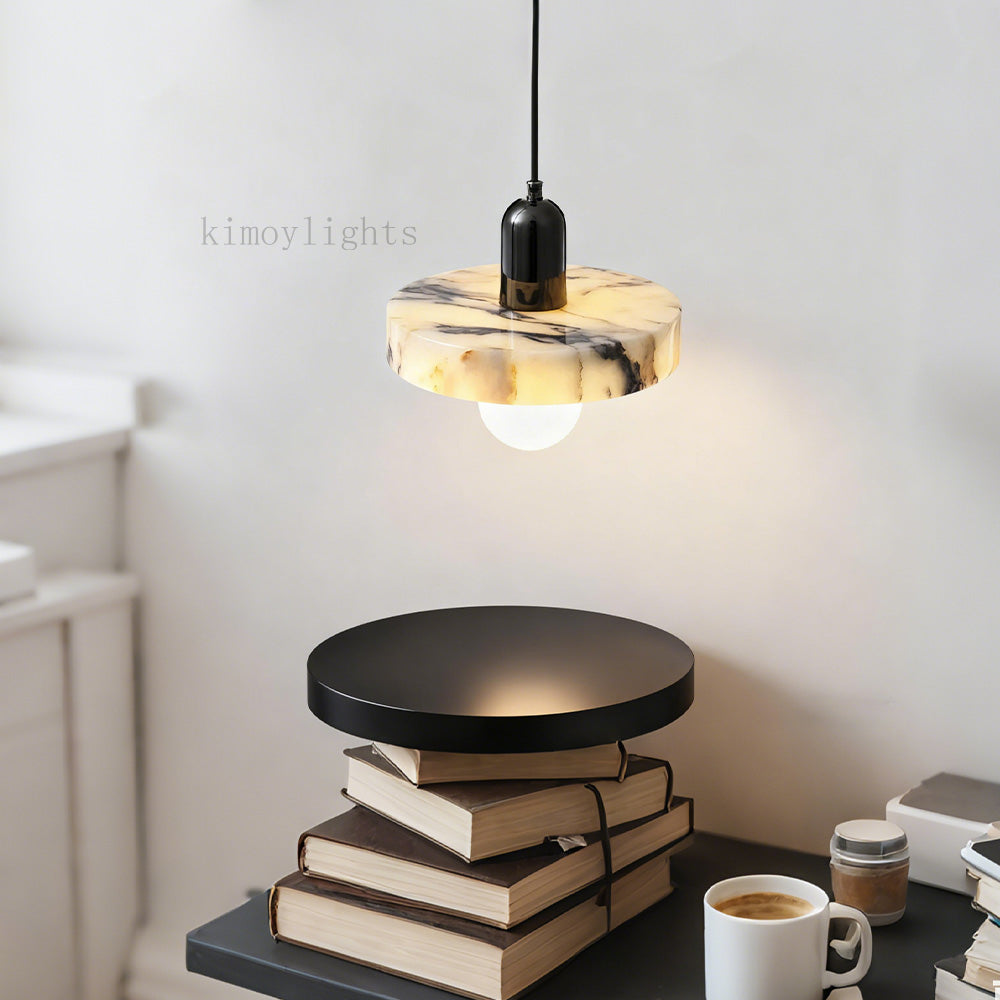 Vitrella Disc-Shade Marble Pendant