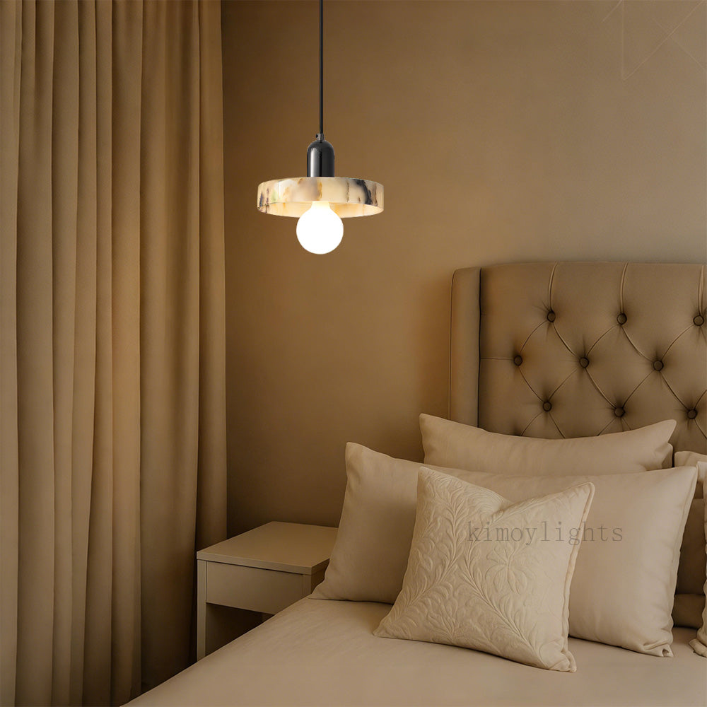 Vitrella Disc-Shade Marble Pendant