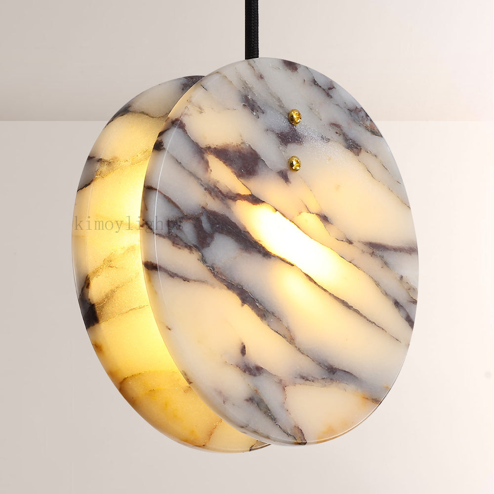 Vitrella Disc-Shaped Marble Pendant