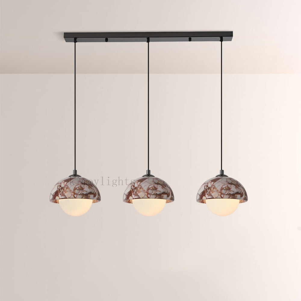 Vitrella Dome-Shade Marble Pendant(1/3-Head)