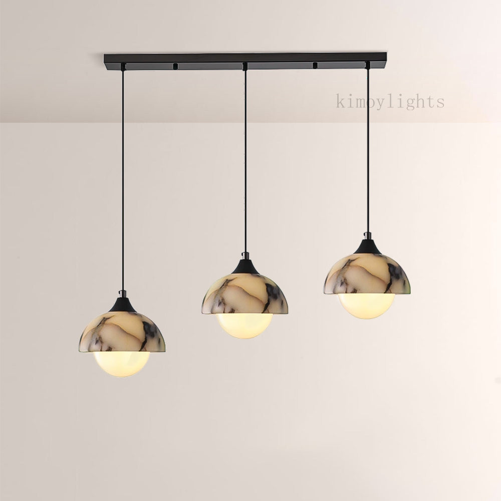 Vitrella Dome-Shade Marble Pendant(1/3-Head)