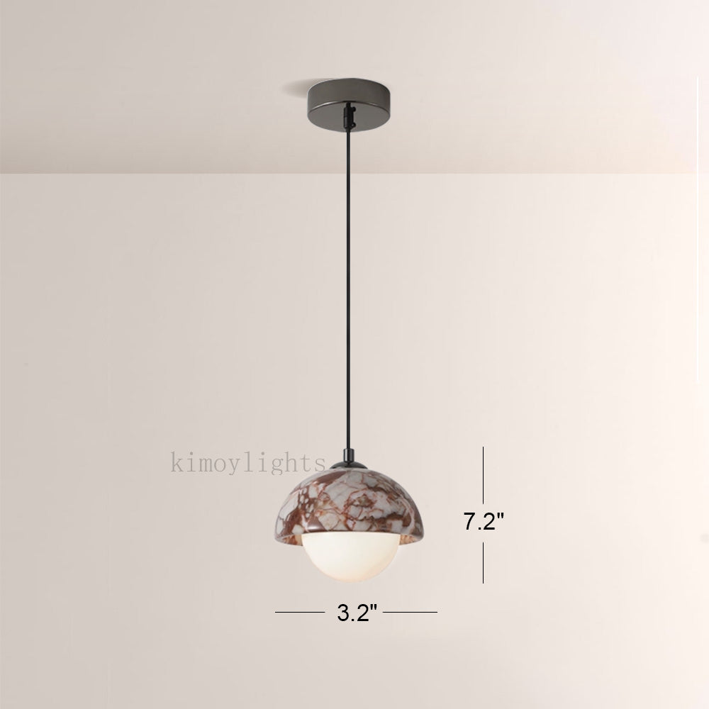 Vitrella Dome-Shade Marble Pendant(1/3-Head)